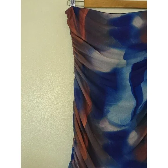 Princess Polly Micah Strapless Mini Dress Bodycon Blue Multicolor Size 10 - Picture 4 of 11